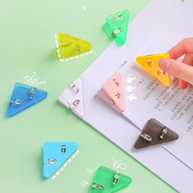 Kawaii 5 Stück Dreieck-Eckklammern, Datei-Büroklammern, Datei-Index, Fotoklemme, Seitenhalter, koreanisches Briefpapier, Schreibtisch-Organizer