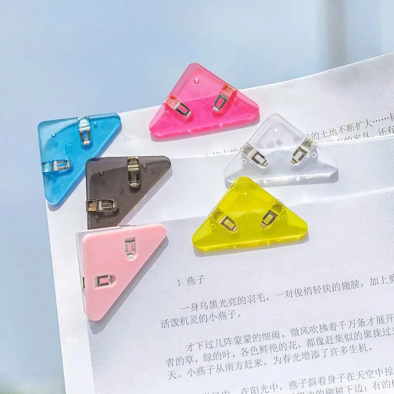 Kawaii 5 Stück Dreieck-Eckklammern, Datei-Büroklammern, Datei-Index, Fotoklemme, Seitenhalter, koreanisches Briefpapier, Schreibtisch-Organizer