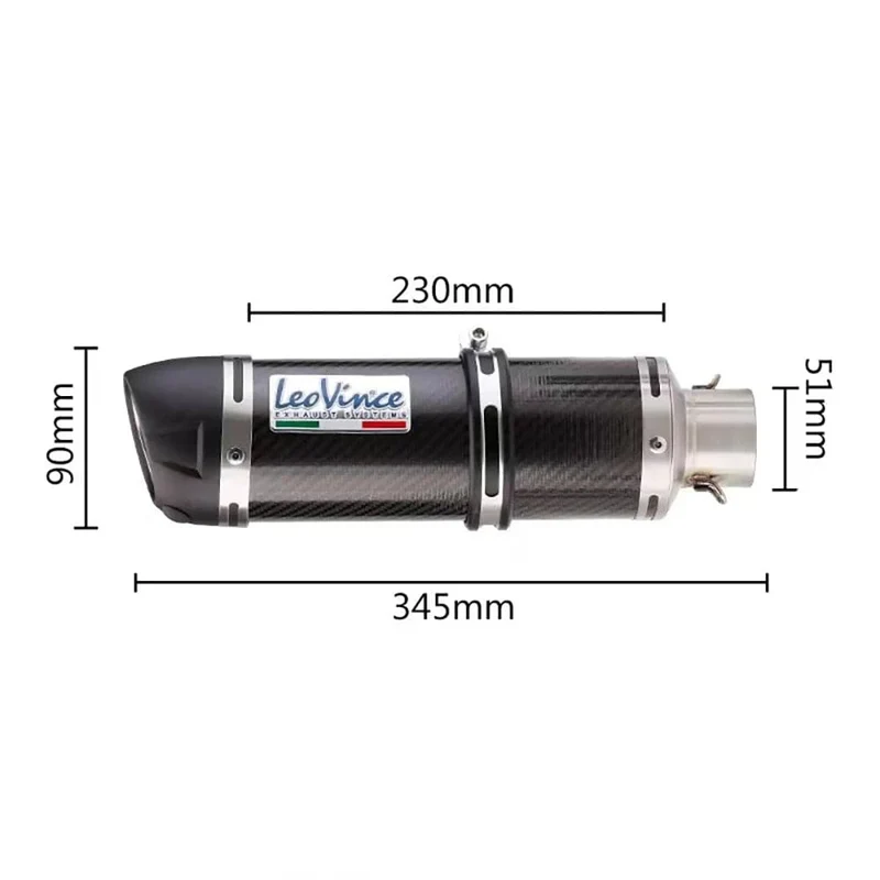 51mm Motorrad Auspuff Schalldämpfer LeoVince Escape Moto Mit DB Killer für Z1000 Z900 GSR600 FZ6N R1 R6 R3