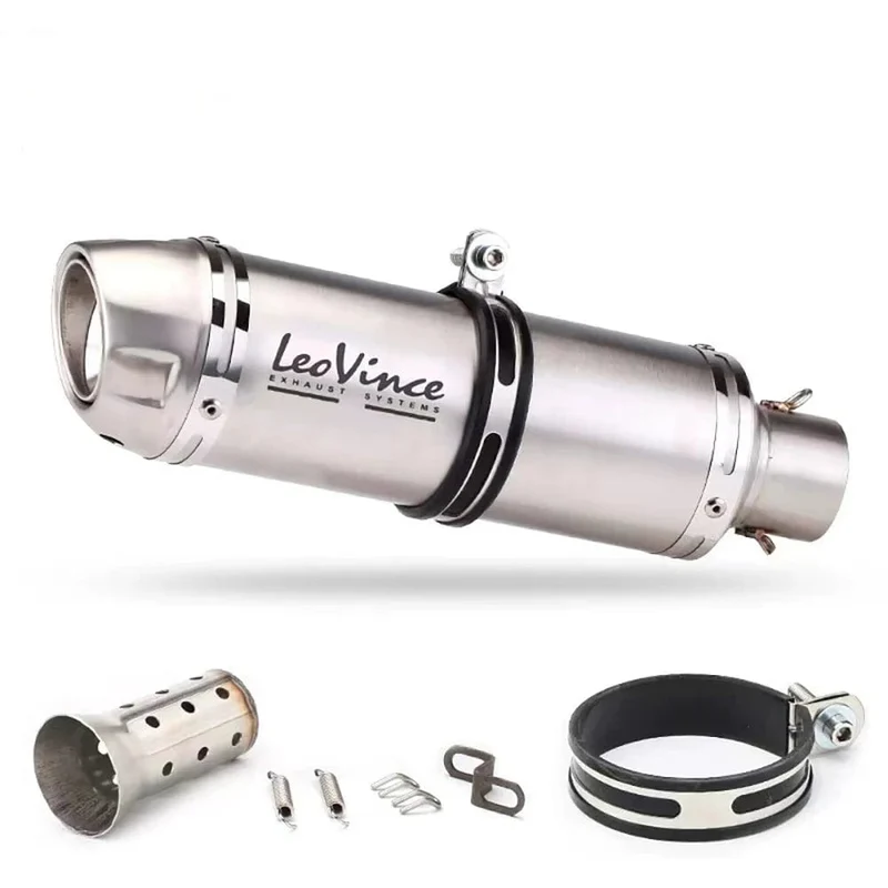 51mm Motorrad Auspuff Schalldämpfer LeoVince Escape Moto Mit DB Killer für Z1000 Z900 GSR600 FZ6N R1 R6 R3