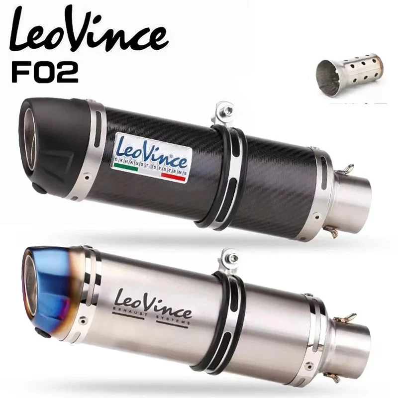 51mm Motorrad Auspuff Schalldämpfer LeoVince Escape Moto Mit DB Killer für Z1000 Z900 GSR600 FZ6N R1 R6 R3