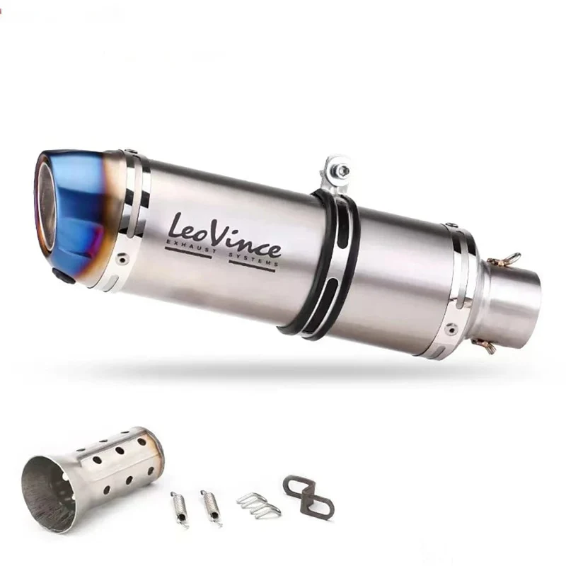 51mm Motorrad Auspuff Schalldämpfer LeoVince Escape Moto Mit DB Killer für Z1000 Z900 GSR600 FZ6N R1 R6 R3