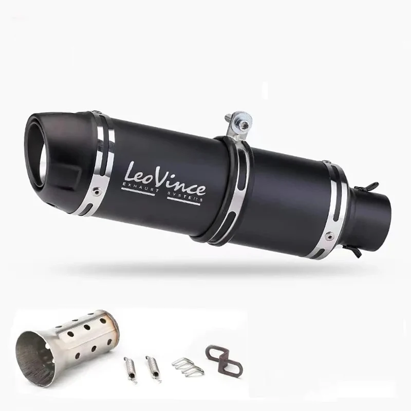 51mm Motorrad Auspuff Schalldämpfer LeoVince Escape Moto Mit DB Killer für Z1000 Z900 GSR600 FZ6N R1 R6 R3