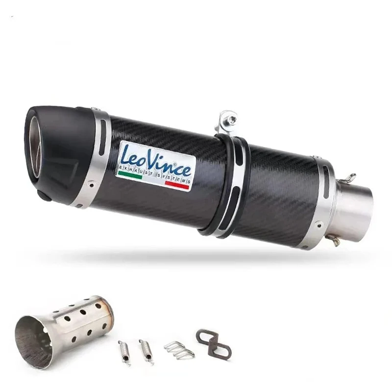 51mm Motorrad Auspuff Schalldämpfer LeoVince Escape Moto Mit DB Killer für Z1000 Z900 GSR600 FZ6N R1 R6 R3