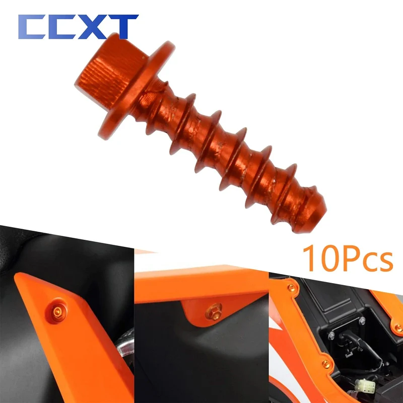 10Pcs CNC Motorrad Selbstschneidende Schraube Bolzen Kit Für KTM SX SXF XC XCW XCF EXC EXCF 125-530 2004-2021 2022 2023 Universal Teile
