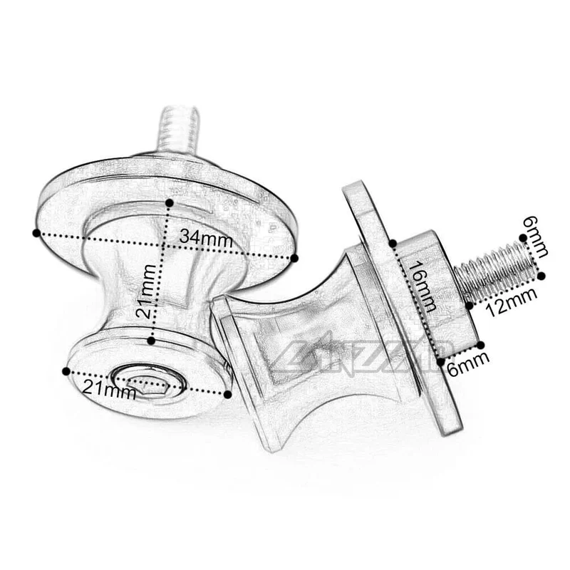 YZF-Motorrad-Schwingenspulen, M6-Ständerschrauben, CNC-Aluminium-Motorradzubehör für Yamaha YZF R3 R25 R6 R1 2013-2019