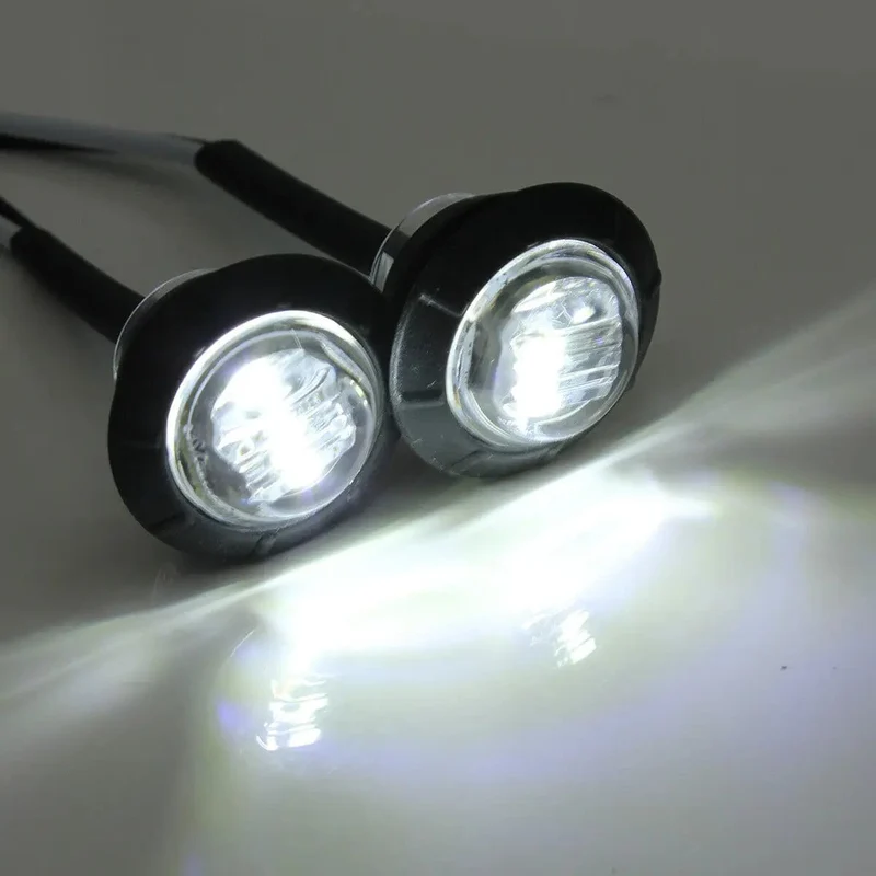 2 Stück 3/4 Zoll Halterung LED Rückseitenmarkierungsleuchten für LKW, Anhänger, Kabinenmarkierung, Boote 12V 24V ROT GRÜN GELB BLAU