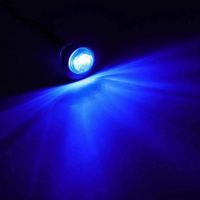 2 Stück 3/4 Zoll Halterung LED Rückseitenmarkierungsleuchten für LKW, Anhänger, Kabinenmarkierung, Boote 12V 24V ROT GRÜN GELB BLAU