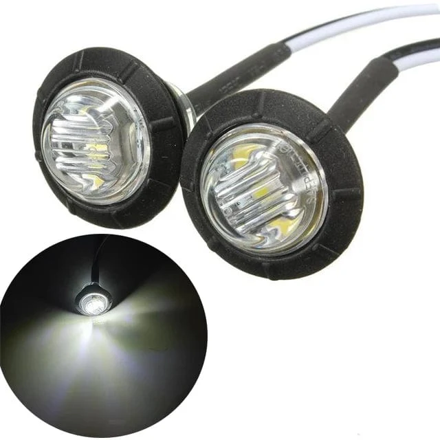 2 Stück 3/4 Zoll Halterung LED Rückseitenmarkierungsleuchten für LKW, Anhänger, Kabinenmarkierung, Boote 12V 24V ROT GRÜN GELB BLAU