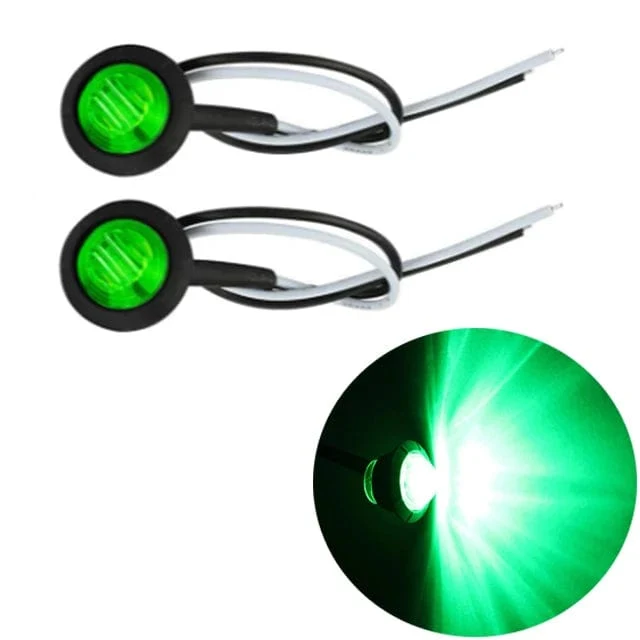 2 Stück 3/4 Zoll Halterung LED Rückseitenmarkierungsleuchten für LKW, Anhänger, Kabinenmarkierung, Boote 12V 24V ROT GRÜN GELB BLAU