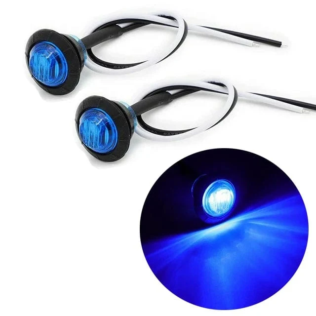 2 Stück 3/4 Zoll Halterung LED Rückseitenmarkierungsleuchten für LKW, Anhänger, Kabinenmarkierung, Boote 12V 24V ROT GRÜN GELB BLAU