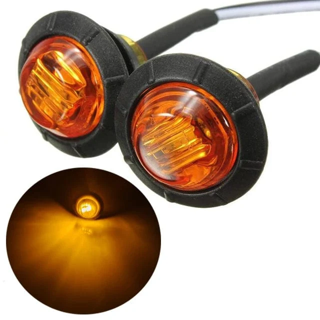 2 Stück 3/4 Zoll Halterung LED Rückseitenmarkierungsleuchten für LKW, Anhänger, Kabinenmarkierung, Boote 12V 24V ROT GRÜN GELB BLAU