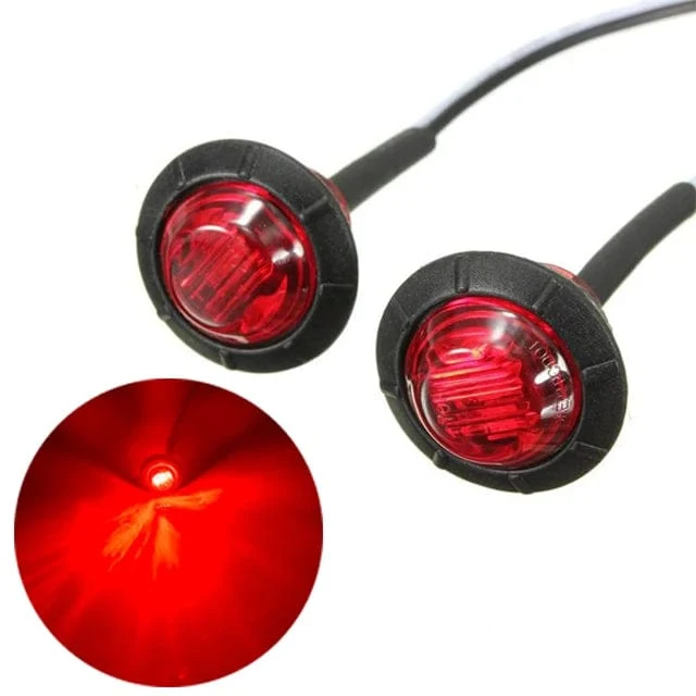 2 Stück 3/4 Zoll Halterung LED Rückseitenmarkierungsleuchten für LKW, Anhänger, Kabinenmarkierung, Boote 12V 24V ROT GRÜN GELB BLAU