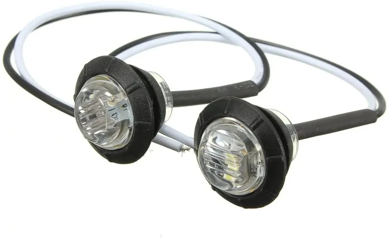 2 Stück 3/4 Zoll Halterung LED Rückseitenmarkierungsleuchten für LKW, Anhänger, Kabinenmarkierung, Boote 12V 24V ROT GRÜN GELB BLAU