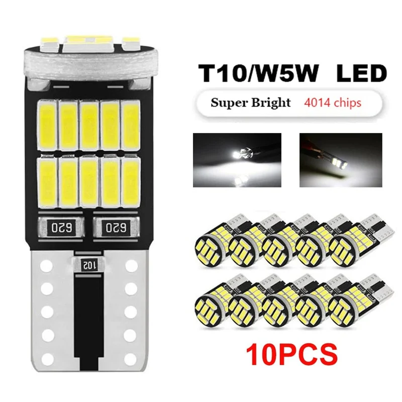 10 stück Canbus W5W T10 194 LED Auto Glühbirne 26SMD 4014 Auto Hohe Helle Keil Lizenz Platte Freiheit Dome tür Lampe 12V