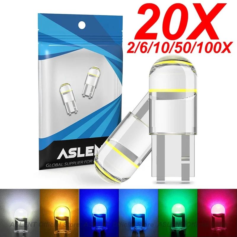 2/6/10/20/30/40/50/100 stücke T10 LED W5W Canbus Glas COB 6000k Lesen Dome Lampe Marker Keil Kennzeichen Glühbirne 168 194 192