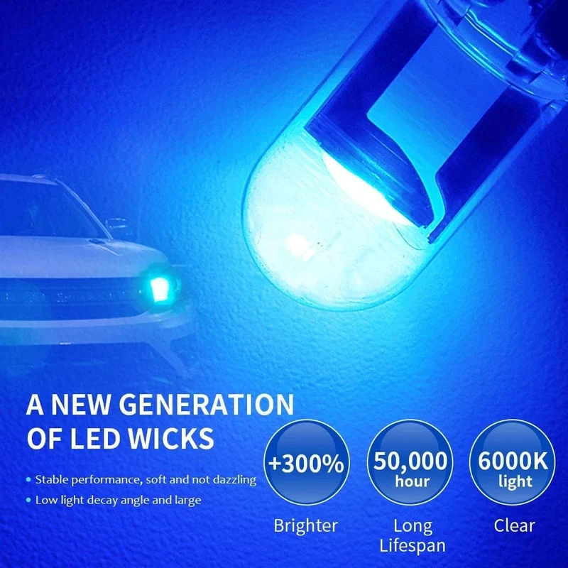 2/6/10/20/30/40/50/100 stücke T10 LED W5W Canbus Glas COB 6000k Lesen Dome Lampe Marker Keil Kennzeichen Glühbirne 168 194 192