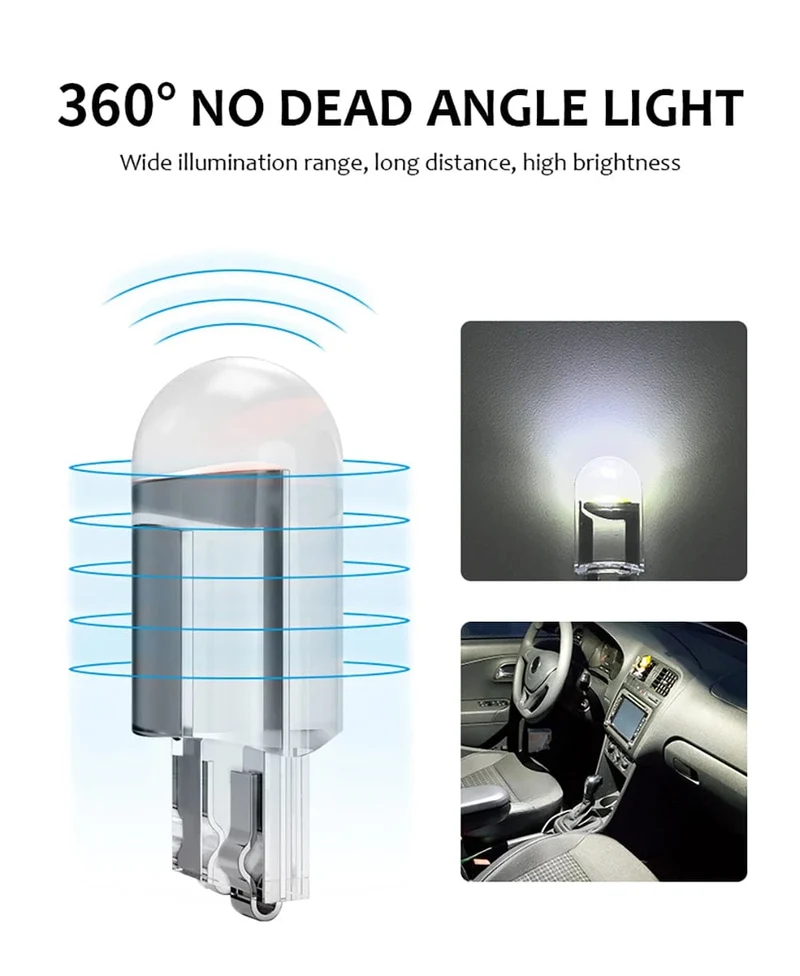 2/6/10/20/30/40/50/100 stücke T10 LED W5W Canbus Glas COB 6000k Lesen Dome Lampe Marker Keil Kennzeichen Glühbirne 168 194 192