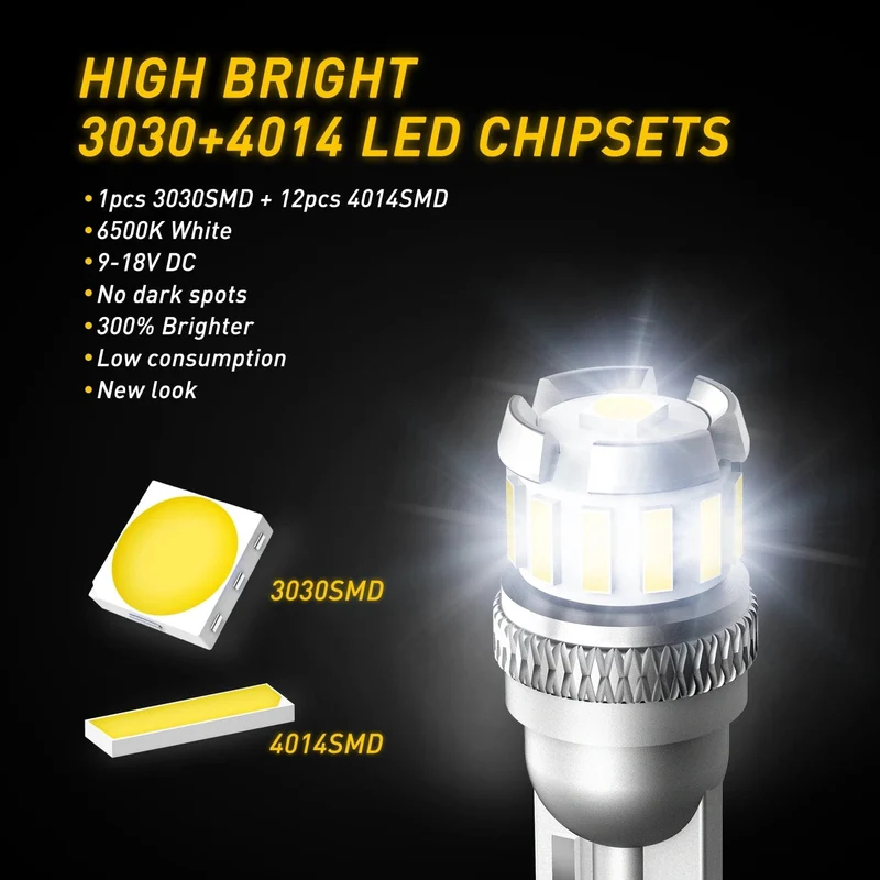 2 STÜCKE T10 W5W LED-Birnen Rot Canbus 194 168 LED Umrissleuchte Gelb Auto Innenraum Lesetür Kofferraum Kennzeichenleuchte 6500K