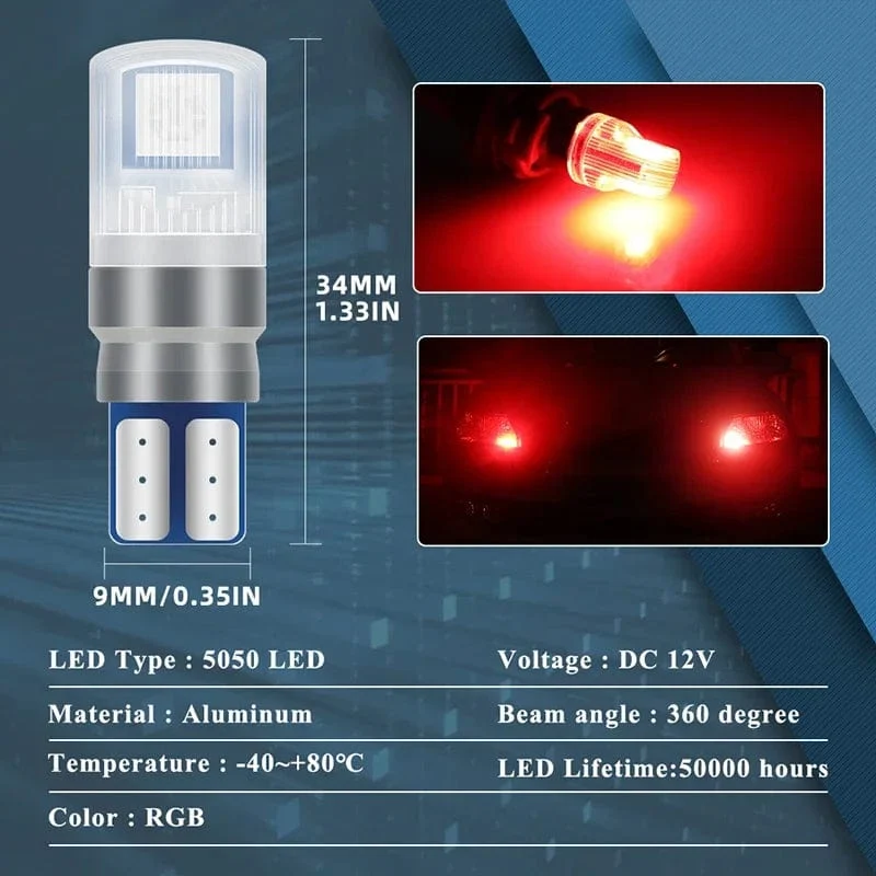 2 Teile/satz RGB LED T10 W5W Lampen Mit Fernbedienung W5W Led 194 168 Auto Lesen Dome Licht Auto Keil Lampe kennzeichen Lichter