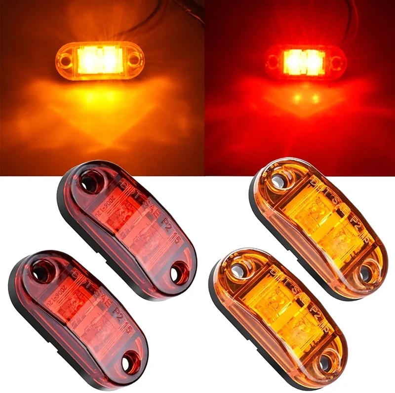 20/10 STÜCKE 4 LED 12 V-24 V Seitenmarkierungsleuchten Oval Vorne Hinten Umrissleuchte LKW Zubehör für Anhänger BUS Van Caravan