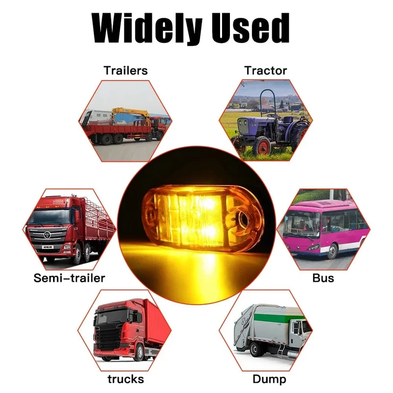 20/10 STÜCKE 4 LED 12 V-24 V Seitenmarkierungsleuchten Oval Vorne Hinten Umrissleuchte LKW Zubehör für Anhänger BUS Van Caravan