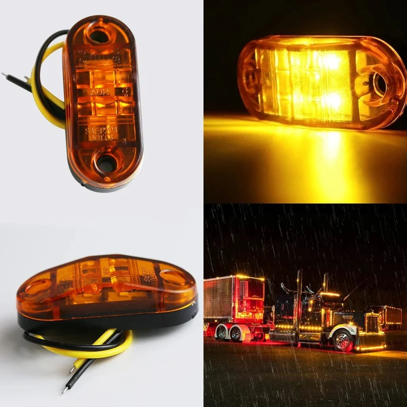 20/10 STÜCKE 4 LED 12 V-24 V Seitenmarkierungsleuchten Oval Vorne Hinten Umrissleuchte LKW Zubehör für Anhänger BUS Van Caravan
