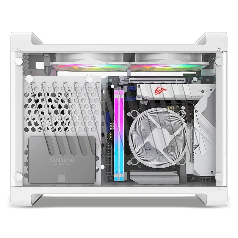 METALFISH G5 Plus Aluminium ITX Weiß Fall Koffer Tragbarer PC Gaming Computer Kleine Chassis Unterstützung SFX Netzteil/306mm GPU/12cm Lüfter