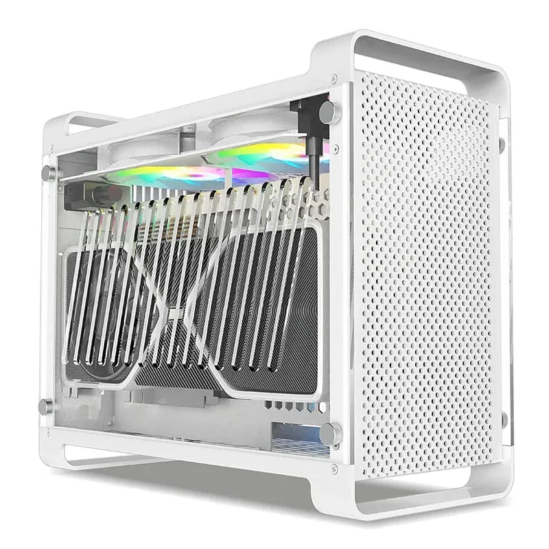 METALFISH G5 Plus Aluminium ITX Weiß Fall Koffer Tragbarer PC Gaming Computer Kleine Chassis Unterstützung SFX Netzteil/306mm GPU/12cm Lüfter