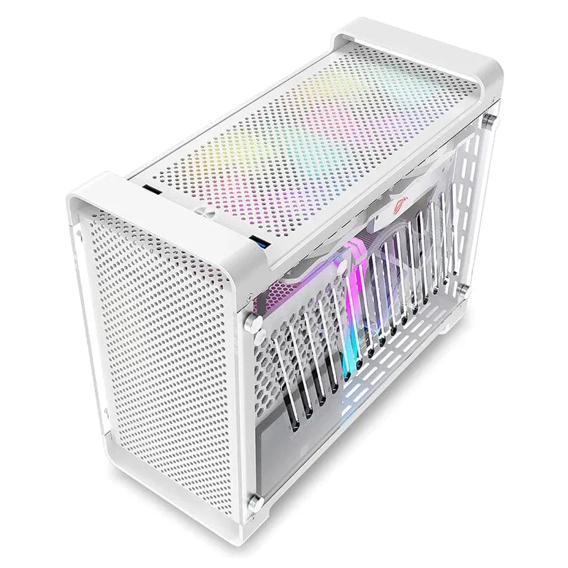METALFISH G5 Plus Aluminium ITX Weiß Fall Koffer Tragbarer PC Gaming Computer Kleine Chassis Unterstützung SFX Netzteil/306mm GPU/12cm Lüfter
