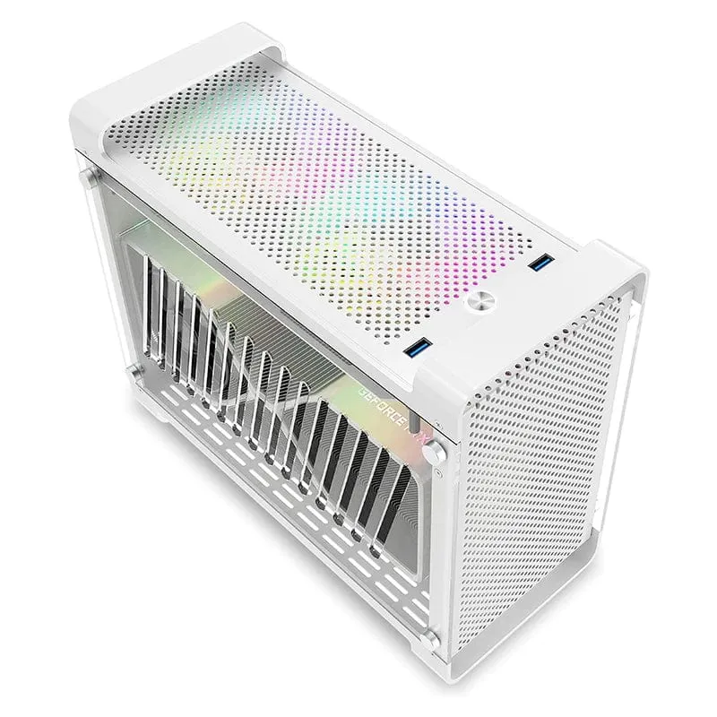 METALFISH G5 Plus Aluminium ITX Weiß Fall Koffer Tragbarer PC Gaming Computer Kleine Chassis Unterstützung SFX Netzteil/306mm GPU/12cm Lüfter