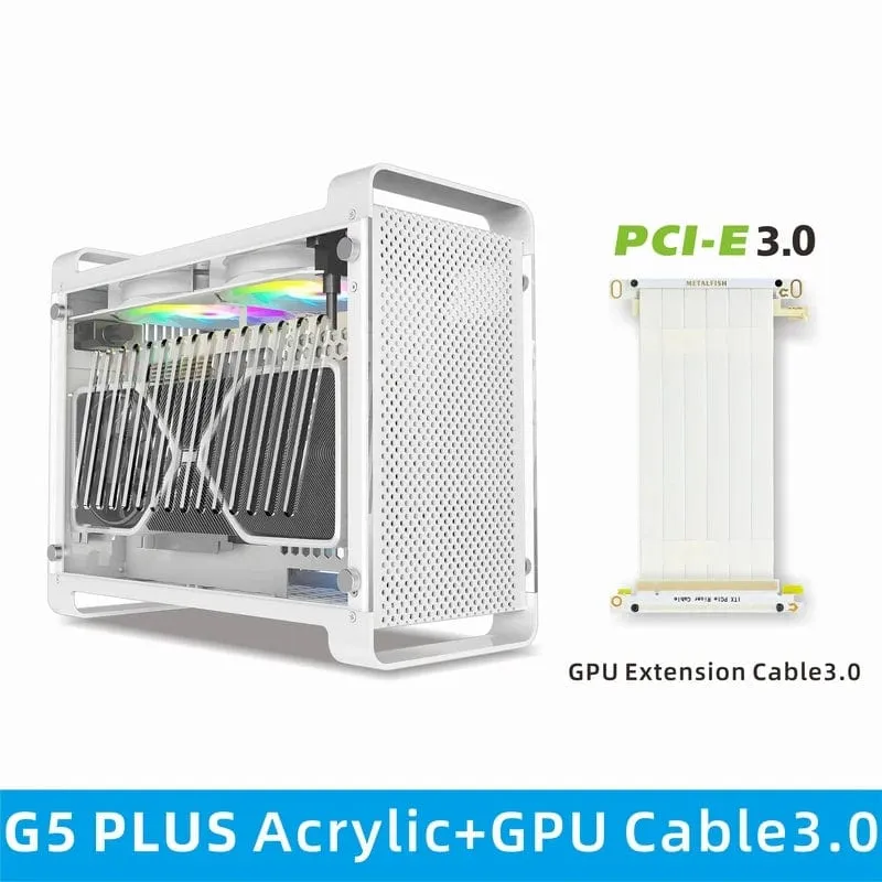 METALFISH G5 Plus Aluminium ITX Weiß Fall Koffer Tragbarer PC Gaming Computer Kleine Chassis Unterstützung SFX Netzteil/306mm GPU/12cm Lüfter