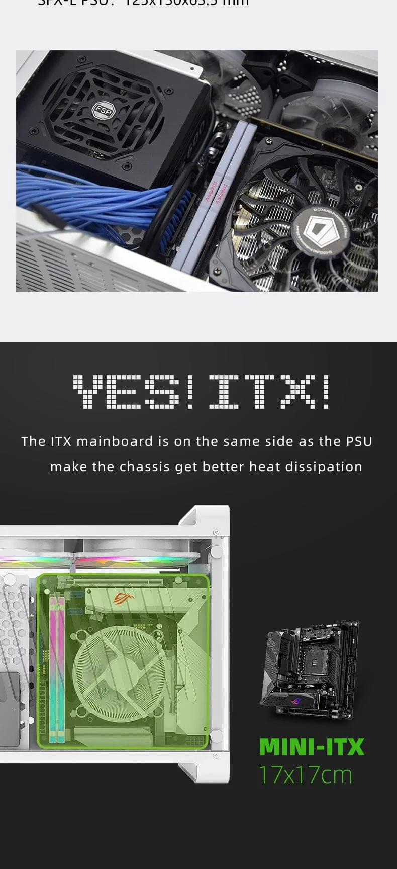 METALFISH G5 Plus Aluminium ITX Weiß Fall Koffer Tragbarer PC Gaming Computer Kleine Chassis Unterstützung SFX Netzteil/306mm GPU/12cm Lüfter