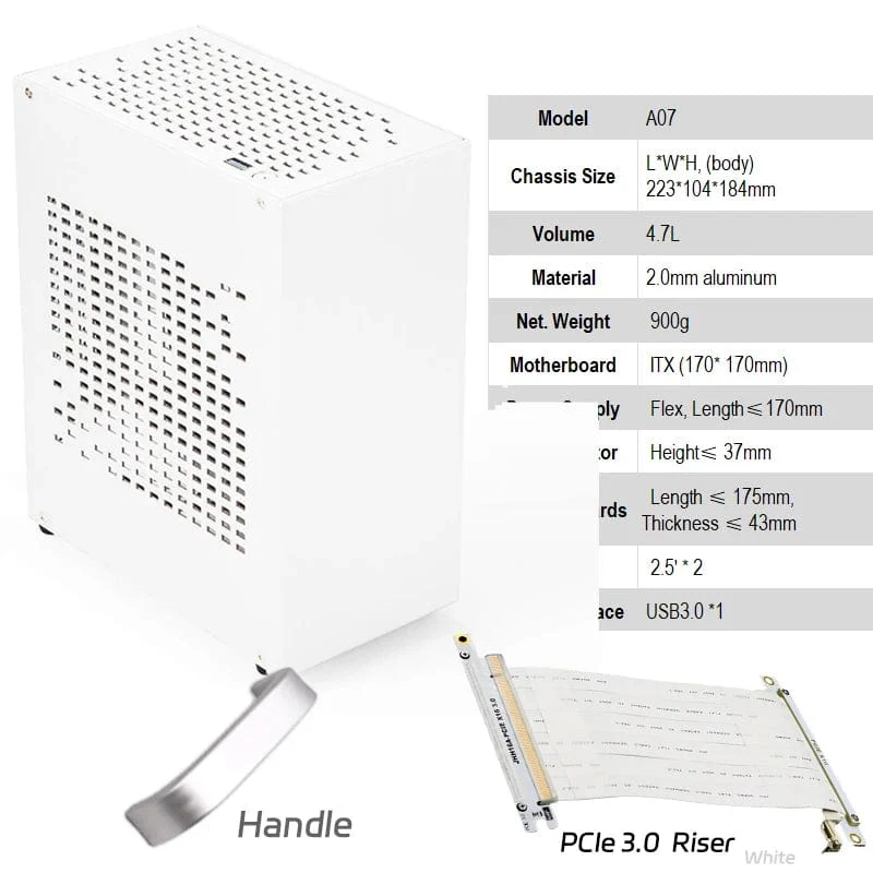 Vollaluminium 2.0mm HTPC Mini ITX A4 Chassis Spiel Computer Unterstützung Grafikkarte RTX2070 I5 Diskrete Display Fall K39 A07 A39