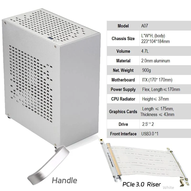 Vollaluminium 2.0mm HTPC Mini ITX A4 Chassis Spiel Computer Unterstützung Grafikkarte RTX2070 I5 Diskrete Display Fall K39 A07 A39