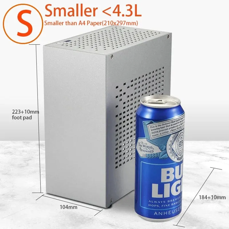 Vollaluminium 2.0mm HTPC Mini ITX A4 Chassis Spiel Computer Unterstützung Grafikkarte RTX2070 I5 Diskrete Display Fall K39 A07 A39