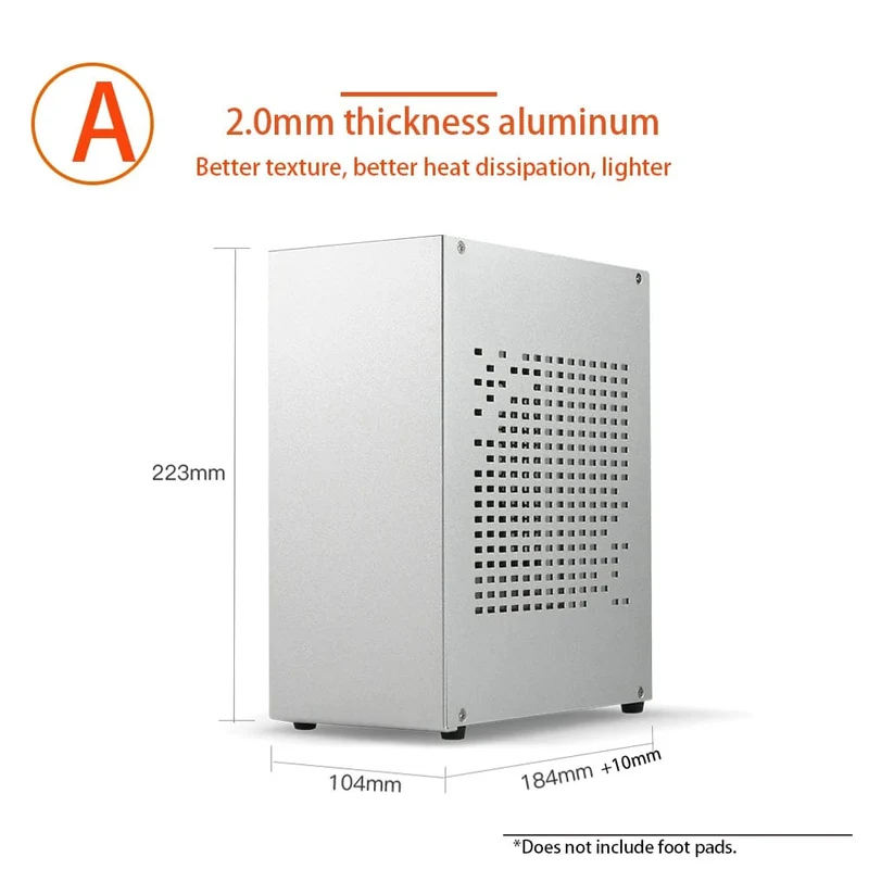 Vollaluminium 2.0mm HTPC Mini ITX A4 Chassis Spiel Computer Unterstützung Grafikkarte RTX2070 I5 Diskrete Display Fall K39 A07 A39
