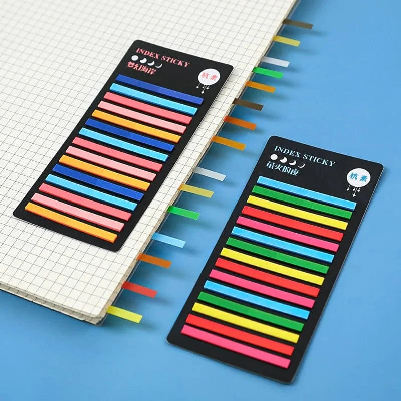 300 Blatt Transparenter Regenbogen-Index-Notizblock Es Klebrige Notizblöcke Papieraufkleber Notizen Lesezeichen Schulbedarf Kawaii Briefpapier