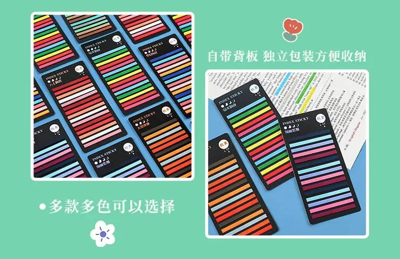300 Blatt Transparenter Regenbogen-Index-Notizblock Es Klebrige Notizblöcke Papieraufkleber Notizen Lesezeichen Schulbedarf Kawaii Briefpapier