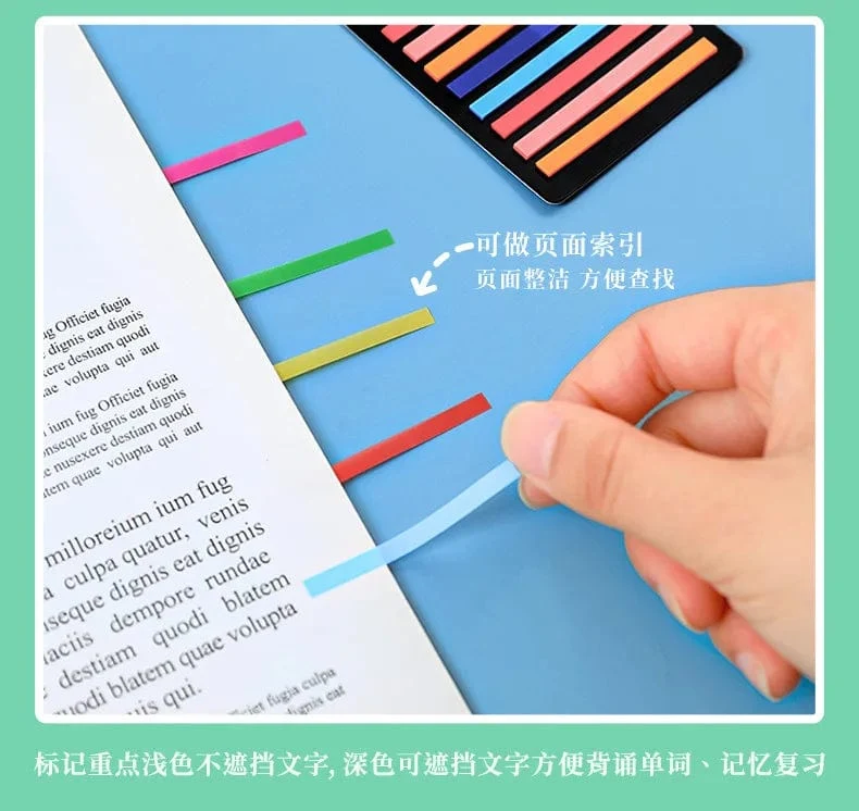 300 Blatt Transparenter Regenbogen-Index-Notizblock Es Klebrige Notizblöcke Papieraufkleber Notizen Lesezeichen Schulbedarf Kawaii Briefpapier