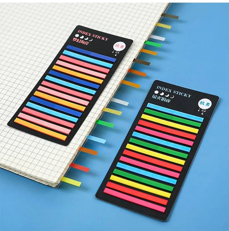 300 Blatt Transparenter Regenbogen-Index-Notizblock Es Klebrige Notizblöcke Papieraufkleber Notizen Lesezeichen Schulbedarf Kawaii Briefpapier