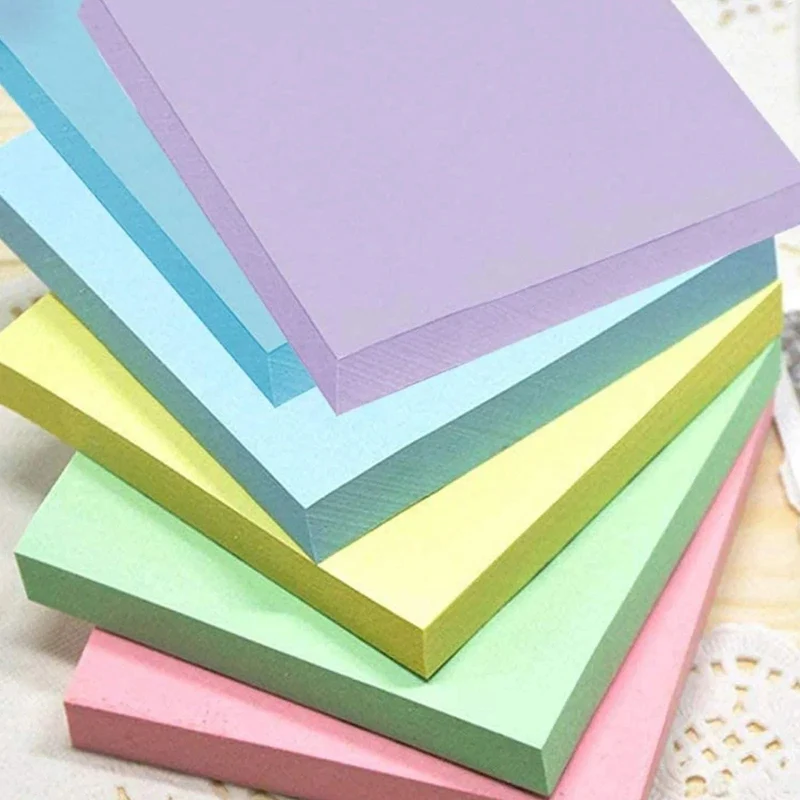 6 Stück fluoreszierende Farbe, 3 x 3 cm, Haftnotizen, Notizblöcke, Aufkleber, Planeraufkleber, Notizblock, Notizblock, Schulbürobedarf