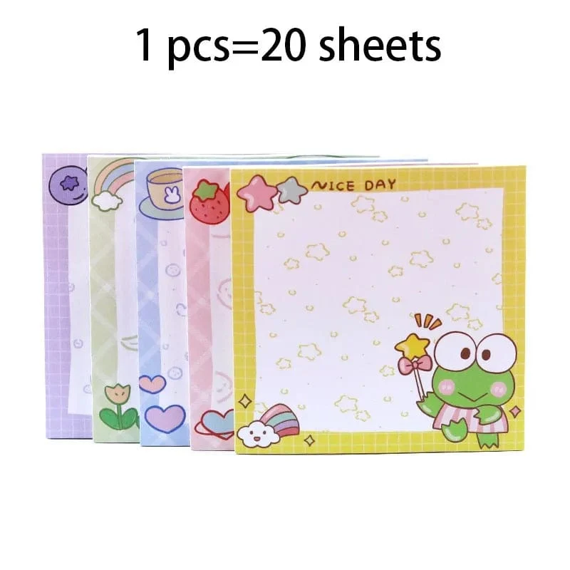 80 Blatt Sanrio Notizblock Haftnotizen Süße Melodie Pochacco Kuromi Briefpapier Etikett Notizblock Planer Aufkleber Post Schulbedarf