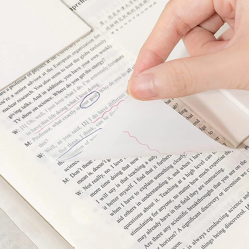 MOHAMM 50/100 Blatt Transparente wasserdichte Posted It Haftnotizblöcke Notizblöcke Posits für Schulschreibwaren Bürobedarf