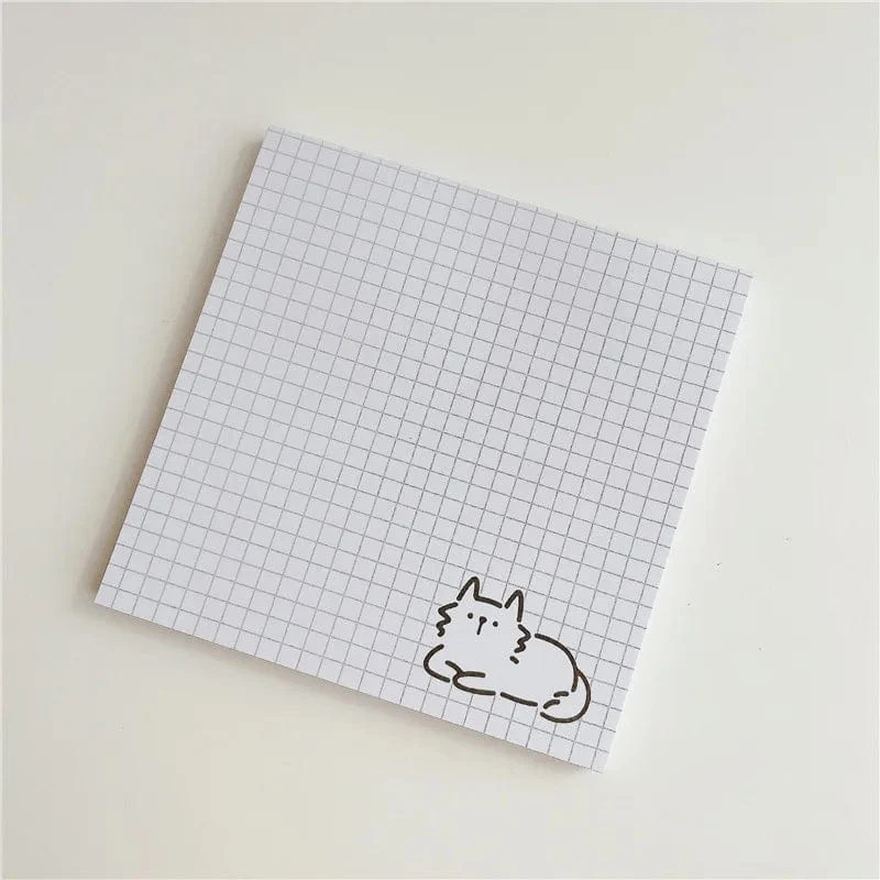 50 Blatt Cartoon Kurze Striche Niedliche Katze Notizblock Einfacher Stil Kawaii Nachrichtenpapier Student Aufgabenliste Notizen Schulschreibwaren