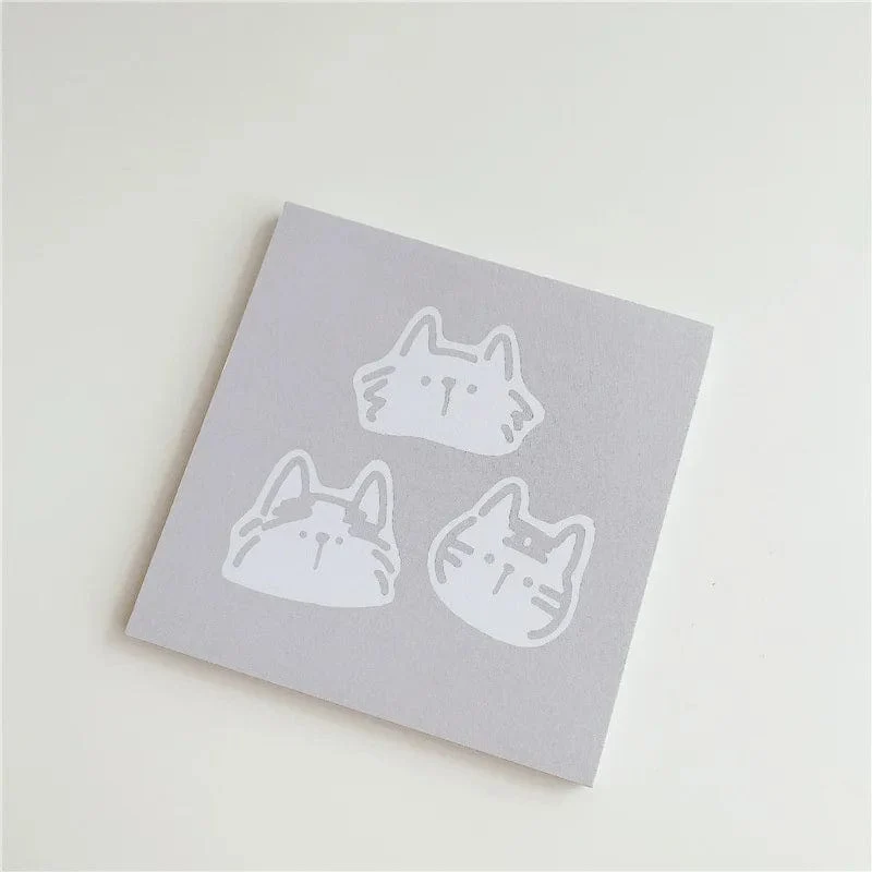 50 Blatt Cartoon Kurze Striche Niedliche Katze Notizblock Einfacher Stil Kawaii Nachrichtenpapier Student Aufgabenliste Notizen Schulschreibwaren