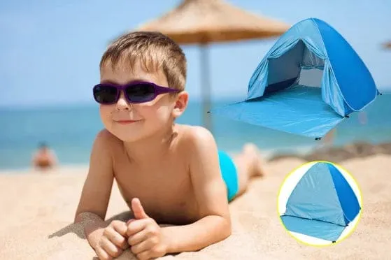 Automatisches Instant-Pop-Up-Zelt, trinkbar, Strandzelt, für den Außenbereich, wasserdicht, UV-Schutz, Camping-Angelzelt (mit Türvorhang)