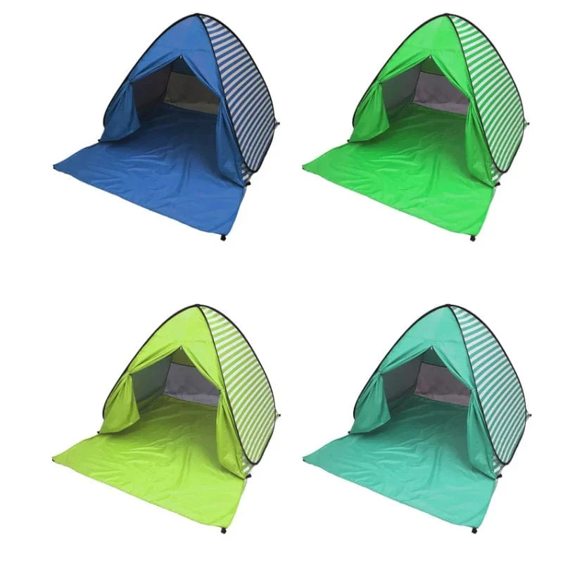 Automatisches Instant-Pop-Up-Zelt, trinkbar, Strandzelt, für den Außenbereich, wasserdicht, UV-Schutz, Camping-Angelzelt (mit Türvorhang)