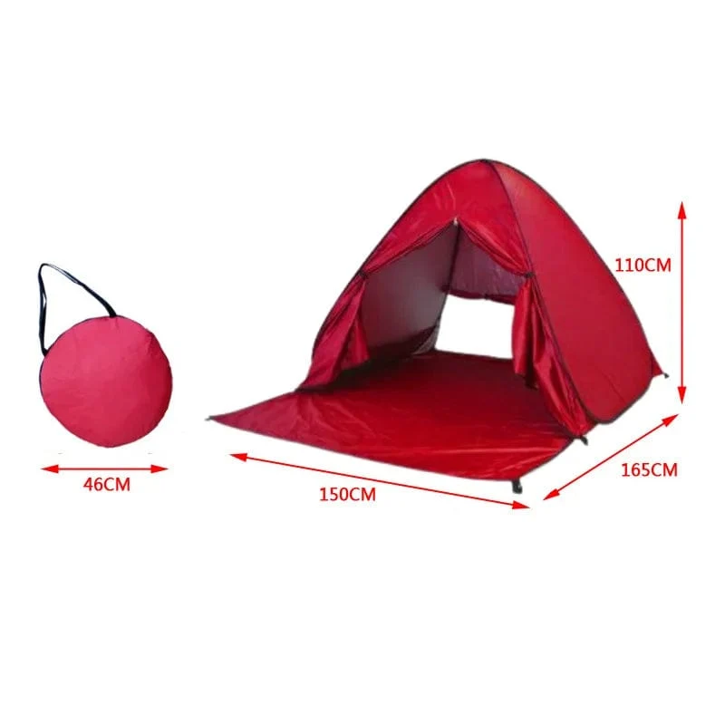 Automatisches Instant-Pop-Up-Zelt, trinkbar, Strandzelt, für den Außenbereich, wasserdicht, UV-Schutz, Camping-Angelzelt (mit Türvorhang)