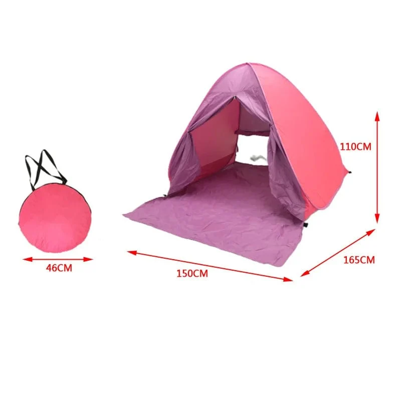 Automatisches Instant-Pop-Up-Zelt, trinkbar, Strandzelt, für den Außenbereich, wasserdicht, UV-Schutz, Camping-Angelzelt (mit Türvorhang)